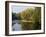 Trout Fisherman Casting to a Fish on the River Dee, Wrexham, Wales-John Warburton-lee-Framed Photographic Print