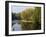 Trout Fisherman Casting to a Fish on the River Dee, Wrexham, Wales-John Warburton-lee-Framed Photographic Print