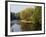 Trout Fisherman Casting to a Fish on the River Dee, Wrexham, Wales-John Warburton-lee-Framed Photographic Print