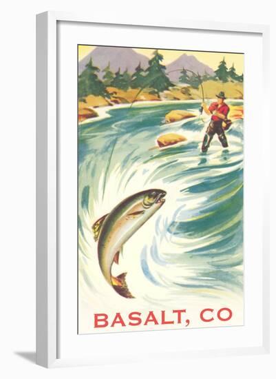 Trout Fishing, Basalt-null-Framed Art Print