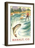 Trout Fishing, Basalt-null-Framed Art Print