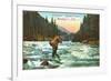 Trout Fishing, Basalt-null-Framed Art Print