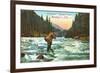 Trout Fishing, Basalt-null-Framed Art Print