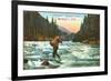 Trout Fishing, Basalt-null-Framed Art Print