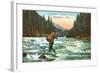 Trout Fishing, Basalt-null-Framed Art Print