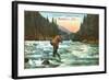 Trout Fishing, Basalt-null-Framed Art Print