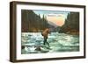 Trout Fishing, Basalt-null-Framed Art Print