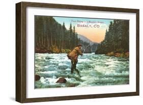 Trout Fishing, Basalt-null-Framed Art Print