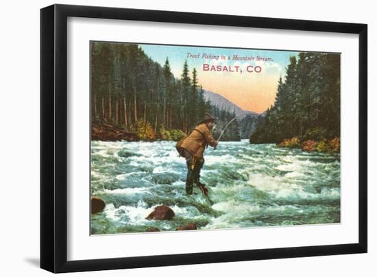 Trout Fishing, Basalt-null-Framed Art Print