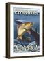 Trout Fishing Cross-Section, Cordova, Alaska-Lantern Press-Framed Art Print