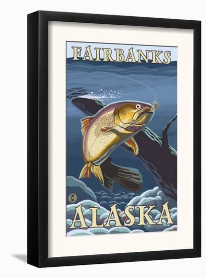 Trout Fishing Cross-Section, Fairbanks, Alaska-null-Framed Art Print