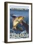 Trout Fishing Cross-Section, Ketchikan, Alaska-Lantern Press-Framed Art Print
