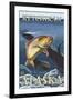 Trout Fishing Cross-Section, Ketchikan, Alaska-Lantern Press-Framed Art Print