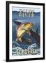 Trout Fishing Cross-Section, Snake River, Idaho-Lantern Press-Framed Art Print
