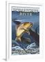 Trout Fishing Cross-Section, Wenatchee River, Washington-Lantern Press-Framed Art Print
