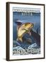 Trout Fishing Cross-Section, Yellowstone River, Montana-Lantern Press-Framed Art Print
