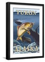 Trout Fishing Cross-Section, Yukon, Alaska-Lantern Press-Framed Art Print