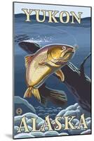 Trout Fishing Cross-Section, Yukon, Alaska-Lantern Press-Mounted Art Print