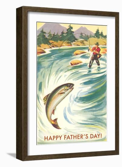 Trout Fishing Dad-null-Framed Art Print