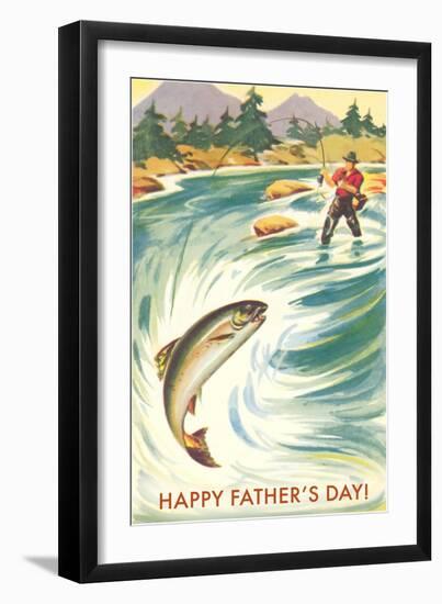 Trout Fishing Dad-null-Framed Art Print