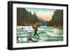 Trout Fishing in a Mountain Stream-null-Framed Art Print