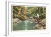 Trout Fishing in Creek-null-Framed Art Print