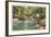 Trout Fishing in Creek-null-Framed Art Print