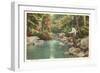 Trout Fishing in Stream-null-Framed Art Print