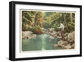 Trout Fishing in the Adirondacks, New York-null-Framed Art Print