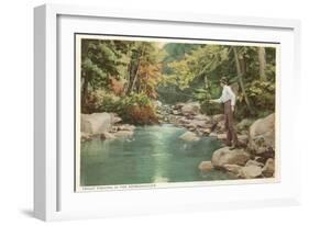 Trout Fishing in the Adirondacks, New York-null-Framed Art Print