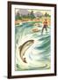 Trout Fishing in the Rapids-null-Framed Art Print