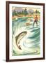 Trout Fishing in the Rapids-null-Framed Art Print