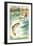 Trout Fishing in the Rapids-null-Framed Art Print