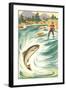 Trout Fishing in the Rapids-null-Framed Art Print