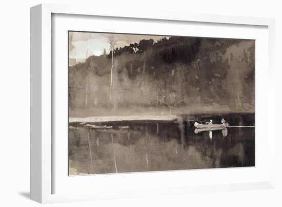 Trout Fishing, Lake St. John-Winslow Homer-Framed Giclee Print