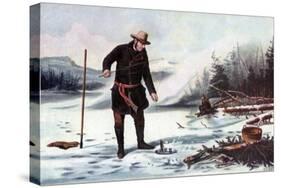 Trout Fishing on Chateaugay Lake, American Winter Sports, 1856-Arthur Fitzwilliam Tait-Stretched Canvas