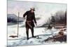 Trout Fishing on Chateaugay Lake, American Winter Sports, 1856-Arthur Fitzwilliam Tait-Mounted Giclee Print