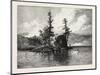Trout Fishing on Lake Comandeau, Canada, Nineteenth Century-null-Mounted Giclee Print
