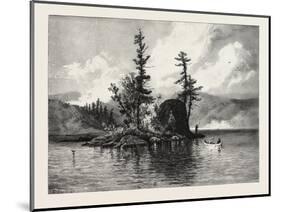 Trout Fishing on Lake Comandeau, Canada, Nineteenth Century-null-Mounted Giclee Print