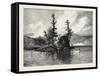 Trout Fishing on Lake Comandeau, Canada, Nineteenth Century-null-Framed Stretched Canvas