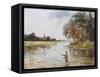 Trout Fishing on the Itchen Hampshire-Whymper-Framed Stretched Canvas