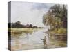 Trout Fishing on the Itchen Hampshire-Whymper-Stretched Canvas