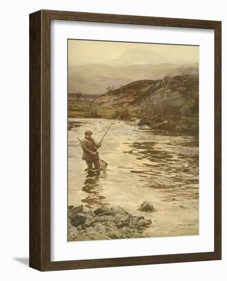 Trout Fishing-null-Framed Art Print