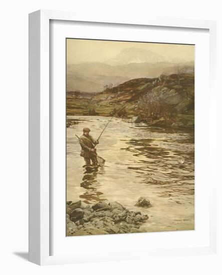 Trout Fishing-null-Framed Art Print