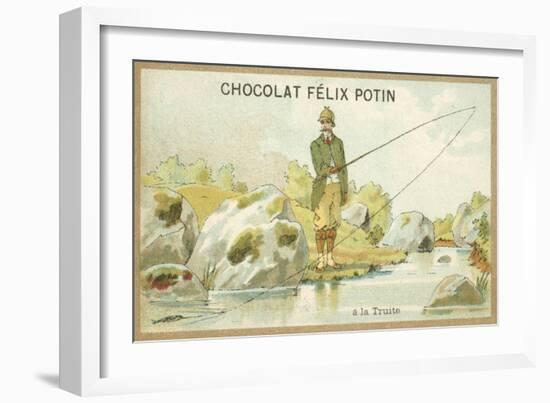 Trout Fishing-null-Framed Giclee Print