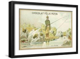 Trout Fishing-null-Framed Premium Giclee Print