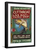 Trout Tackle - Vintage Sign-Lantern Press-Framed Art Print