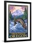 Troutdale, Oregon - Fisherman-Lantern Press-Framed Art Print