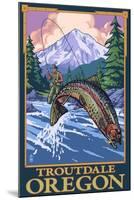 Troutdale, Oregon - Fisherman-Lantern Press-Mounted Art Print