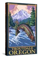 Troutdale, Oregon - Fisherman-Lantern Press-Stretched Canvas